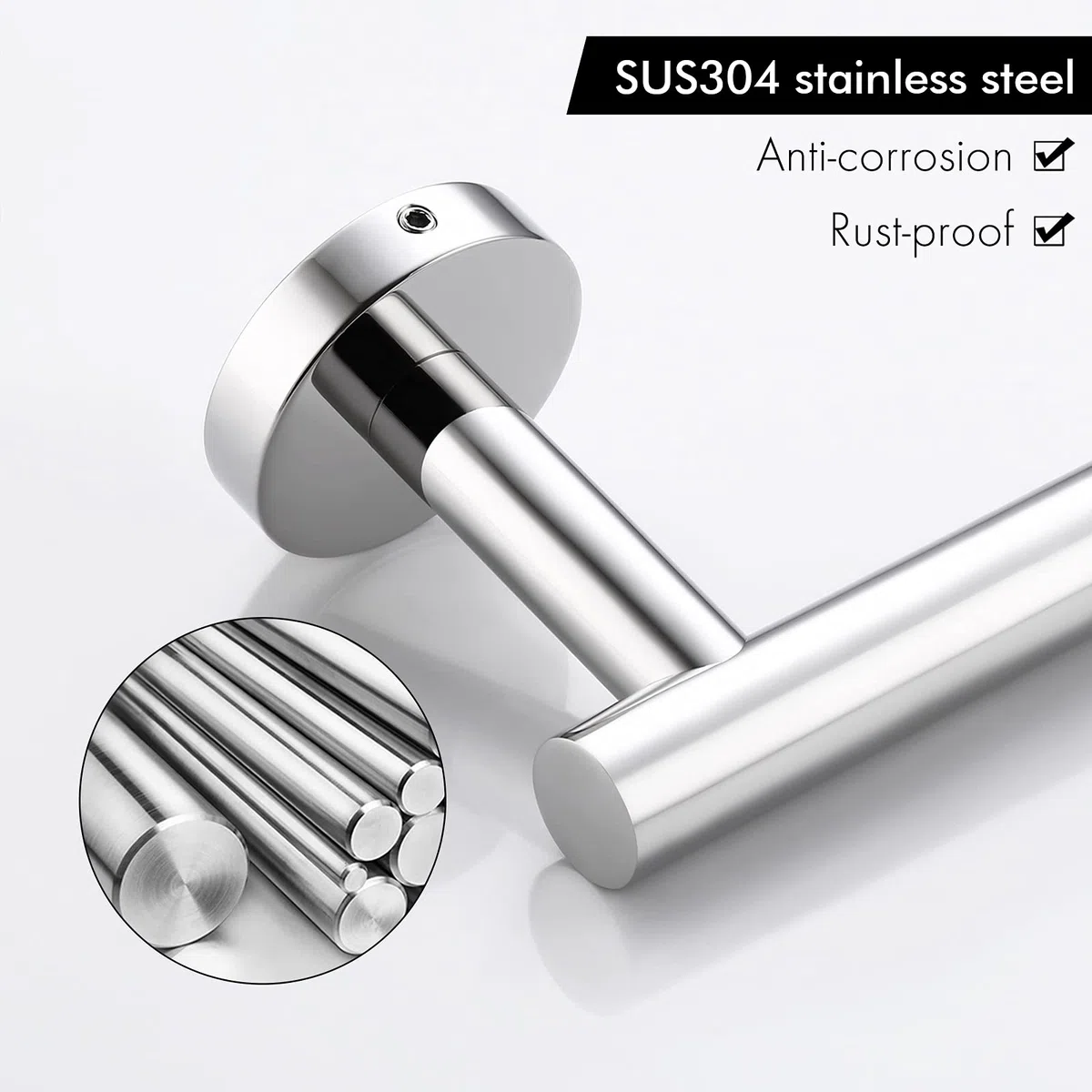 KES Porta Carta Igienica Bagno Portarotolo Acciaio Inox SUS304 Porta Rotolo Carta Igienica da Muro Parete Lucida, A2175S12