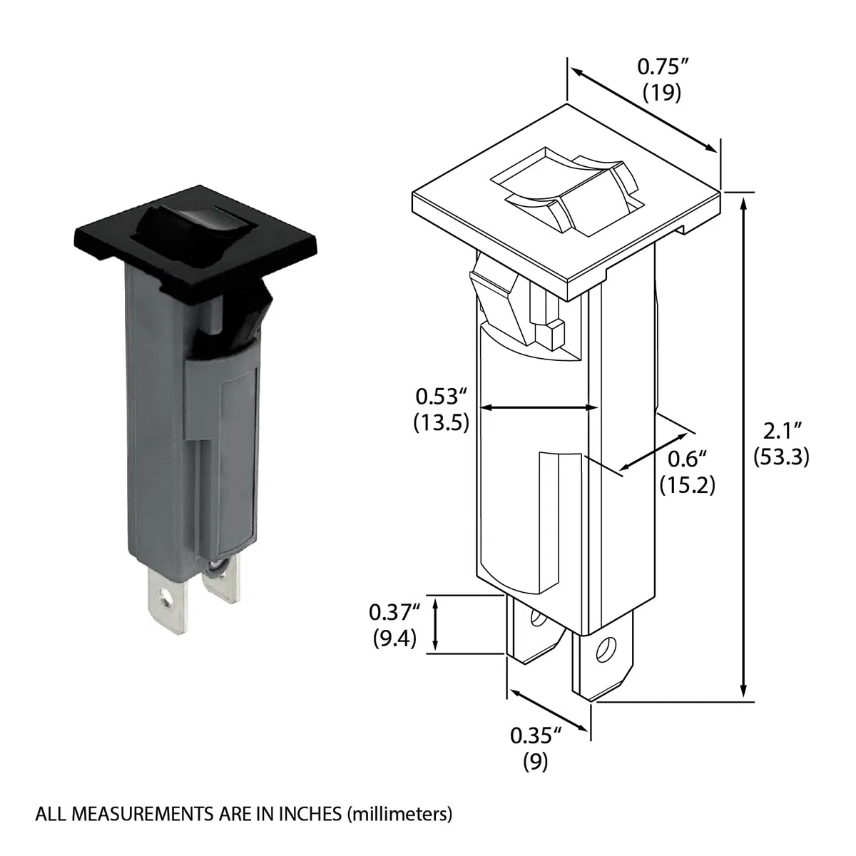Fusibile interruttore termico tipo W, 10 A, W28-XQ1A-10, connessione rapida, a scatto (10 A, 1 confezione)