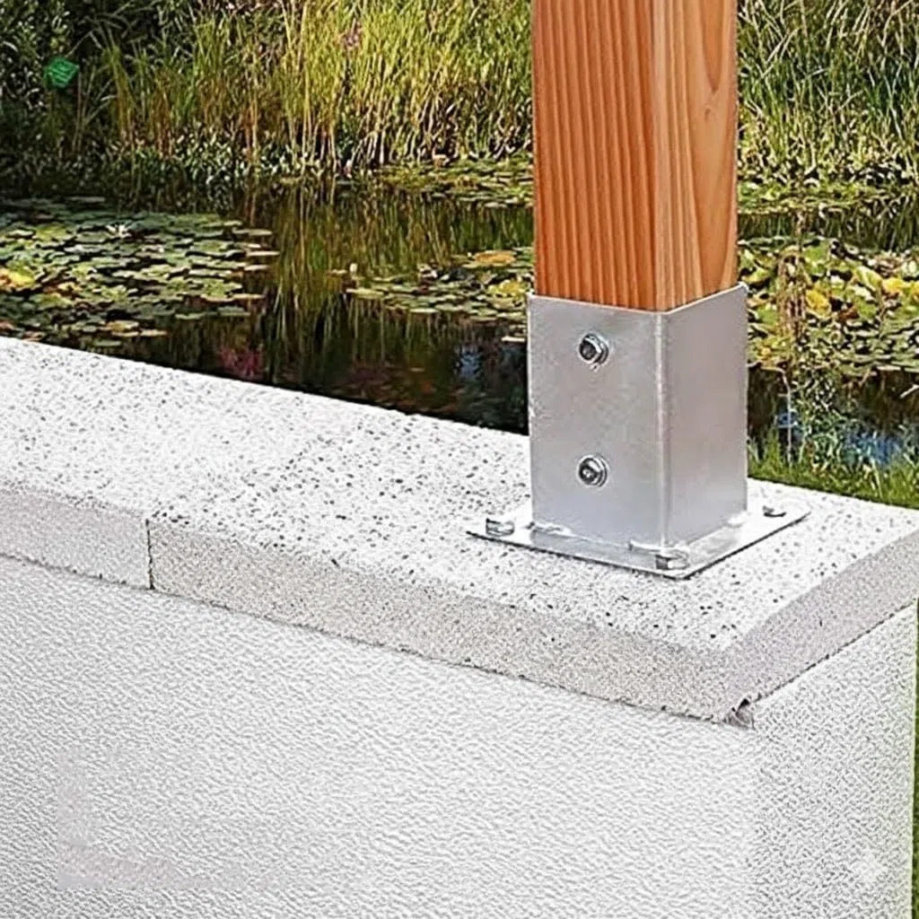 Suinga Base per palo zincato in acciaio | Supporto per pali in legno quadrati per ancoraggio a terra | Squadre metalliche per fissaggio di recinzioni, travi legno, struttura decorativa (1, 12 x 12 cm)