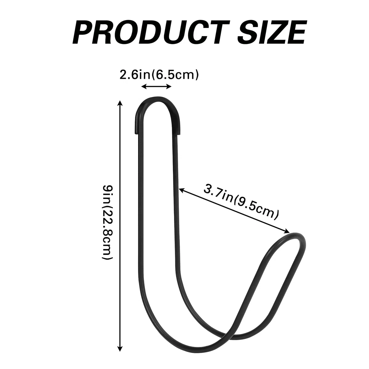 Supporto per Tubo da Giardino, Gancio Portatubo Nero, Supporto per Tubo da Giardinos in Metallo per Giardino, Cortile, Garage