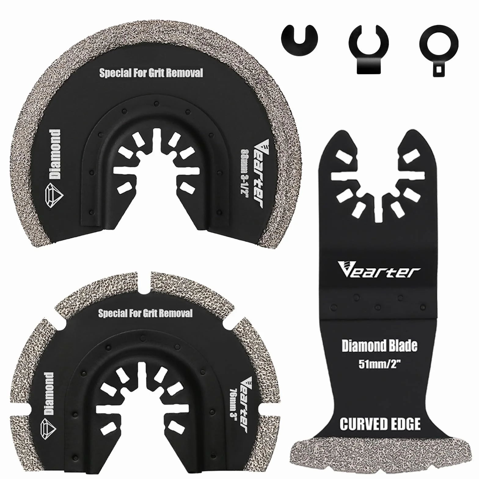 3 pezzi utensili diamantati multifunzione con adattatore, lame per sega multiutensile strumento oscillante per piastrelle di ceramica, mattoni forati, cemento, piastrelle morbide, muratura