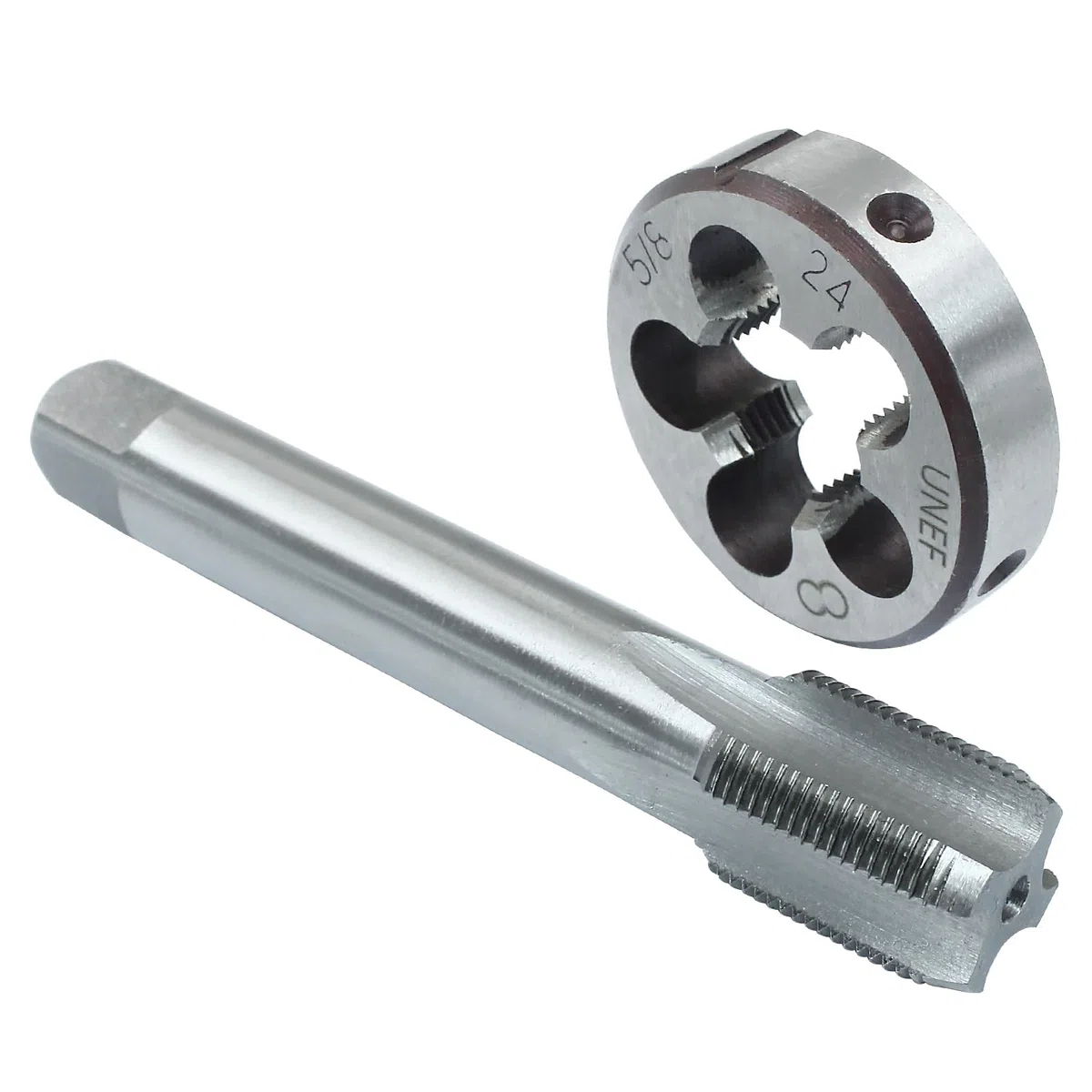 5/8"-24 UNEF Tap and Die Set, HSS Macchina Filettatura Tap Die Set, 5/8 x 24 UNEF Filettatura Destra Maschiatura Strumento