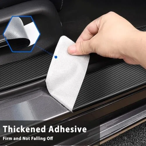 5 Pezzi Protezione Porta Soglia Sticker per Suzuki Vitara 2015-2022 2023 2024, Fibra Carbonio Auto Esterno Piastra Batticalcagno Battitacco Adesivi Soglie Porte