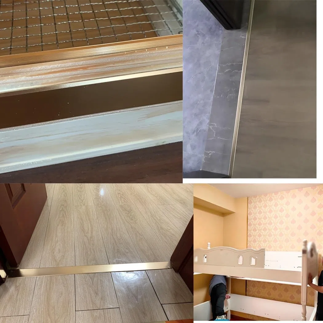 Profilo Di Transizione Pavimento, Autoadesivo, Profilo Coprisoglia Piatto Per Pavimento, Strisce Di Rivestimento Per Pavimenti, Alluminio Anodizzato(Silver,6cm)