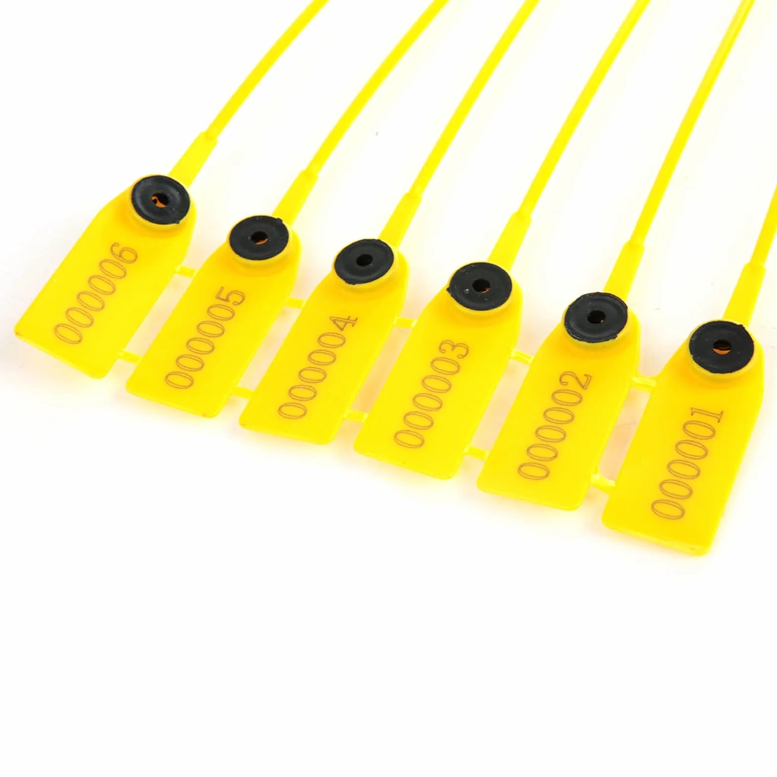 TOPINCN 100 Pz Sigilli Antimanomissione Sigilli O-Ring Pacchetto Giallo Trasporto Camion Sigillo di Sicurezza in Plastica 40 Cm Etichetta Fascette con Numero