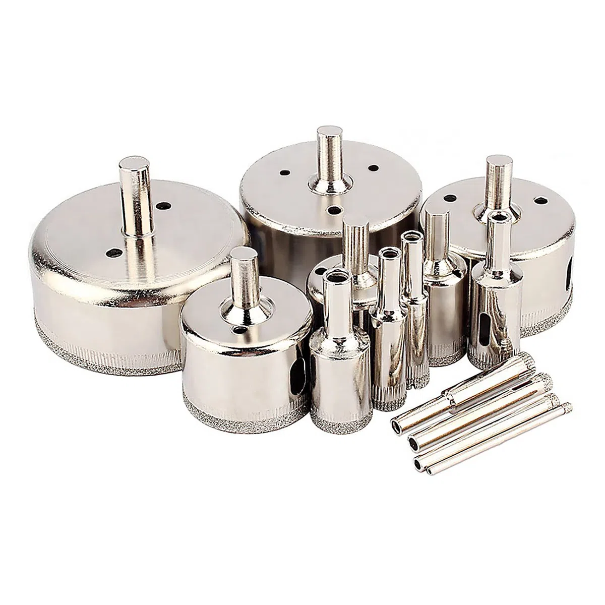 VBESTLIFE Punte per seghe a Tazza rivestite di Diamante, 14 Pezzi/Set 3-70mm Punte per a Tazza rivestite di Diamante per Piastrelle in Marmo/Vetro