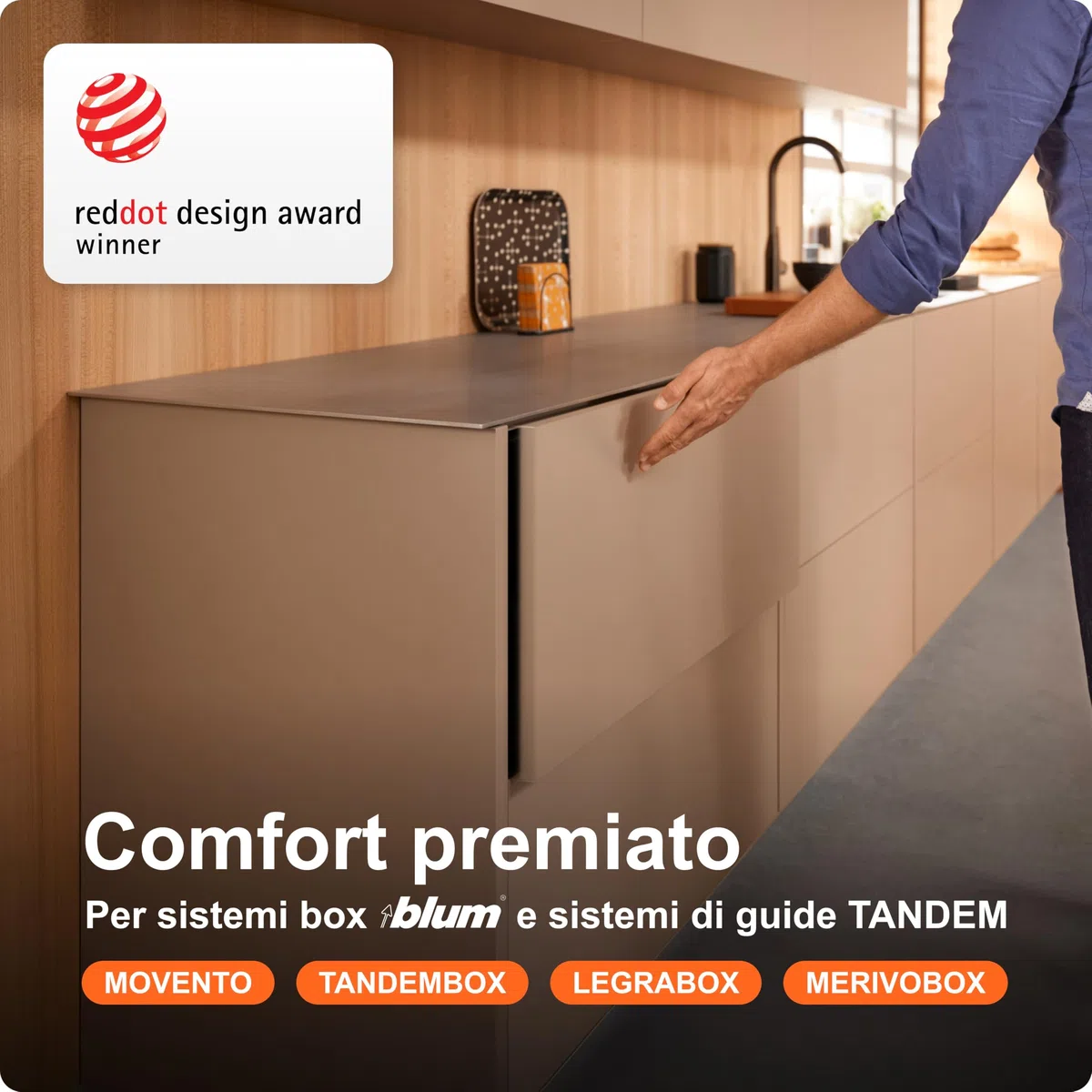 Unità motrice SERVO-DRIVE Blum I Sistema automatico di apertura di cassetti, cassettoni e telai ad estrazione I Lusso residenziale