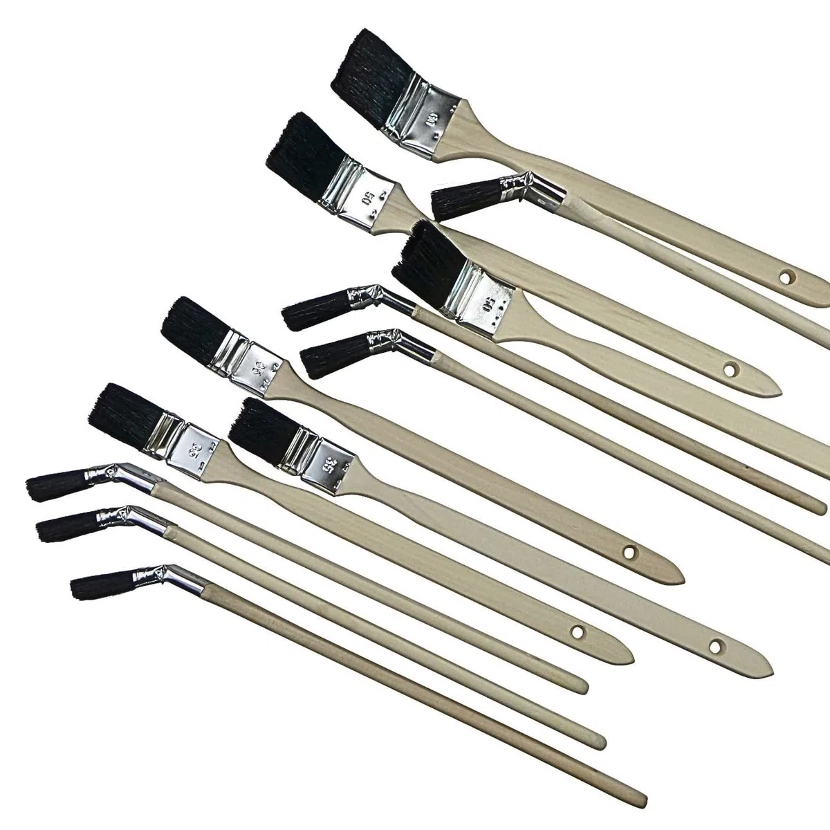 ROTIX -98044 | 12 X Pinsell per termosifoni 35-50 – 60 mm | Setole di miscelazione nere | Qualità artigianale