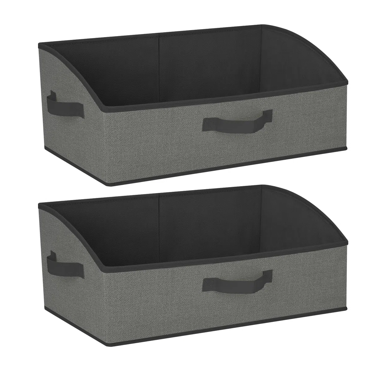 Cozary Scatole Portaoggetti 28L,Set di 2 Cubo Portaoggetti Pieghevole in tessuto 50x28.5x20cm, con Maniglia,Grande Contenitore per Vestiti,Armadio,Giocattoli, libri e Guardaroba
