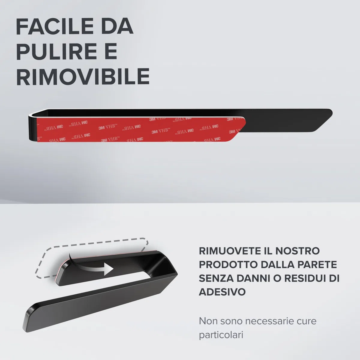 ovimar portasalviette Svenskoya Black in alluminio spazzolato | da incollare | 40 cm | design moderno e semplice | portasalviette senza foratura | per strofinacci o asciugamani in bagno o in cucina