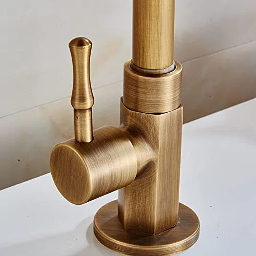 Rubinetto Vintage,Rubinetti Da Esterno Rubinetto da cucina in ottone Bronzo Finitura antica Maniglia singola Retro Solo rubinetti for acqua fredda Rubinetto for lavabo girevole a 360 gradi