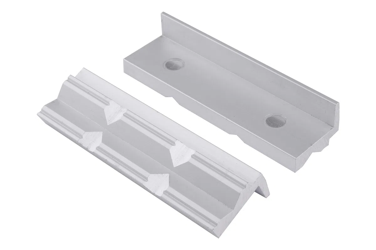 GSR Coppia ganasce in alluminio 100 mm per morsa – Con magnete e profilo a prisma – Protezione per morsa da banco per tubi e pezzi delicati