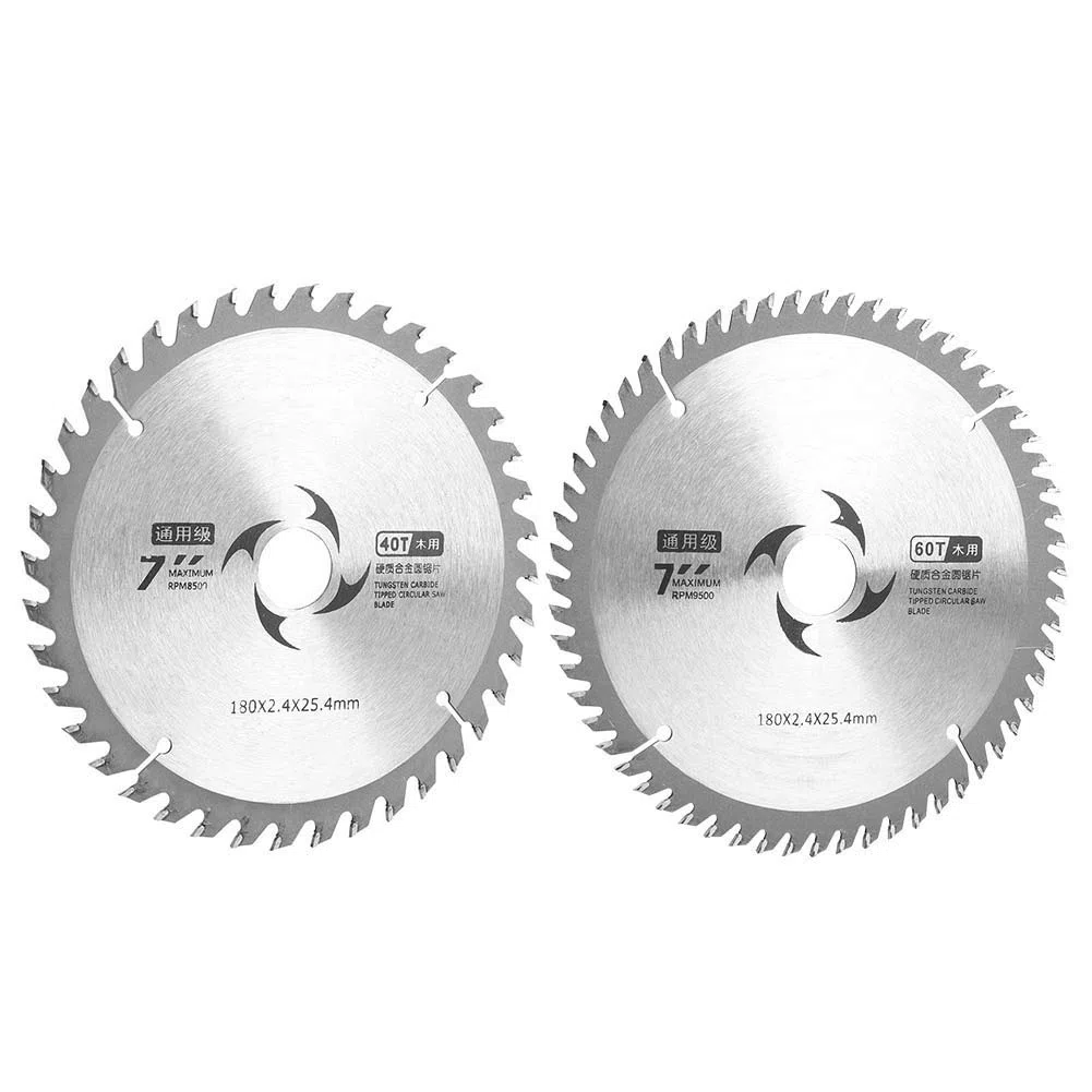 Lama per circolare, 7 pollici 180 x 2,4 x 25,4 mm Lama per circolare in carburo Disco taglio rotondo per il taglio di utensili per la lavorazione del legno(60T)