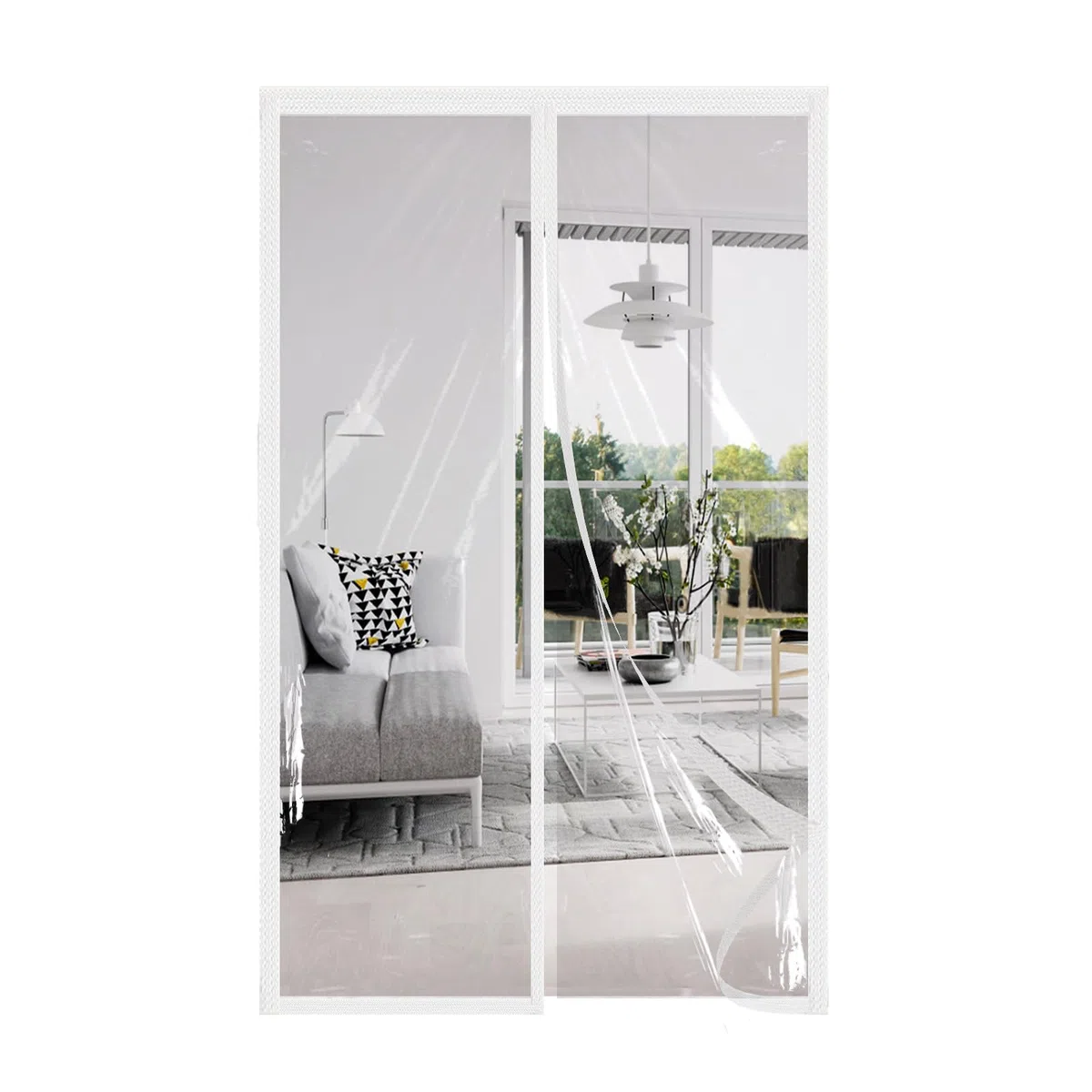 Tenda Isolante Magnetica 70x210cm, EVA Trasparente Protezione dal Freddo Tenda per Porta Inverno Termico Impermeabile Antivento Chiusura Automatica Tenda per Balcone Bagno Porta Soggiorno