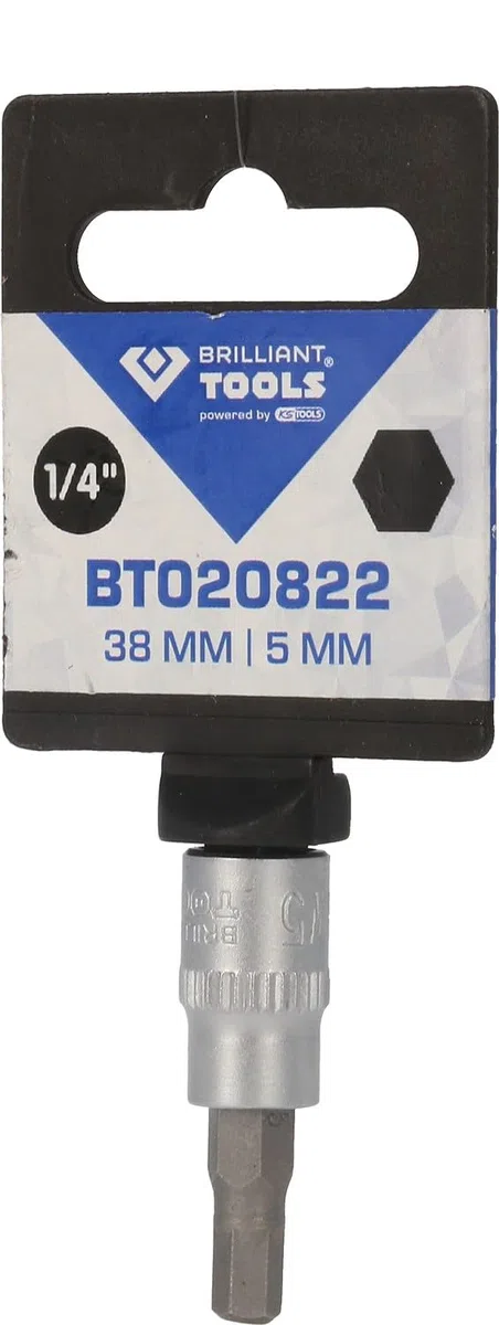 BRILLIANT TOOLS BT020822 Bussola a inserto con esagono incassato 1/4", 5 mm [Powered by KS TOOLS]