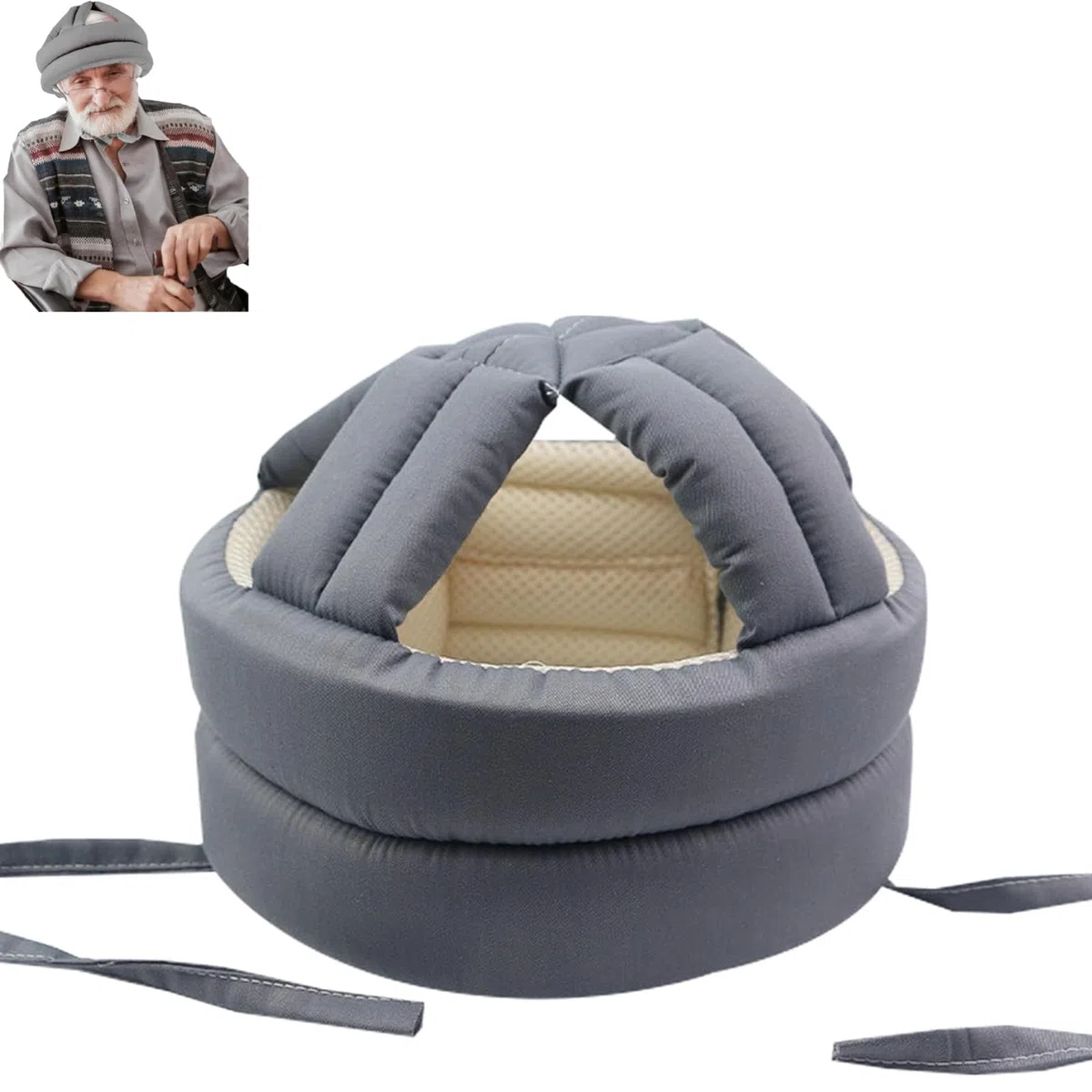 Cappello Protettivo Regolabile Traspirante per Anziani, Casco Di Sicurezza per La Testa Dell'Anziano Anti, Caduta Cappello Protettivo Spesso E Morbido, Sicuro e Confortevole
