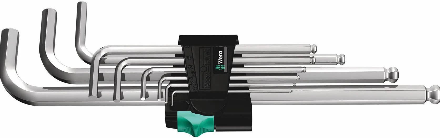 Wera, 950 PKL/9 SM N Assortimento di chiavi a L, metriche, cromate, 9 pezzi