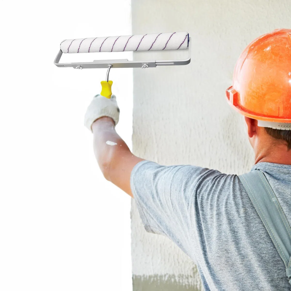 Grande Rullo per Vernice, Rullo per Soffitto Senza Set Antigoccia, Robusto Set di Rulli per Vernice, Rullo per Soffitto con Telaio, Rullo da Pavimento Largo e Leggero in Lega di Alluminio per Esterni