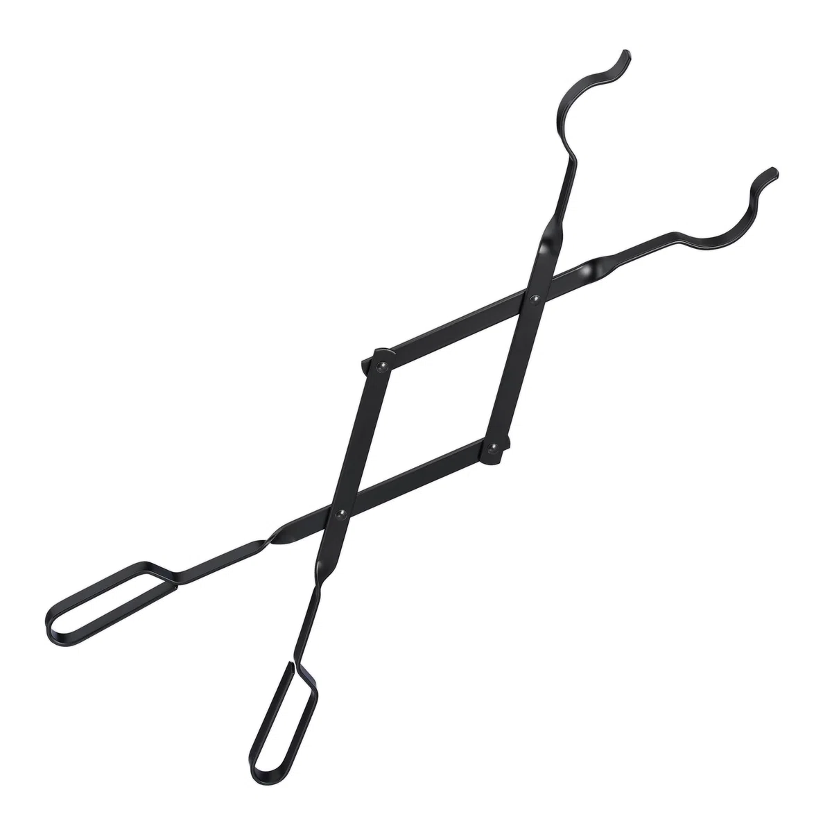 Relaxdays CamRelaxdays Pinza Camino 66,5 cm, Neroino a Legna Lunga, Attrezzo da Caminetto o Stufa, Attizzatoio, Utensile in Acciaio, Nero