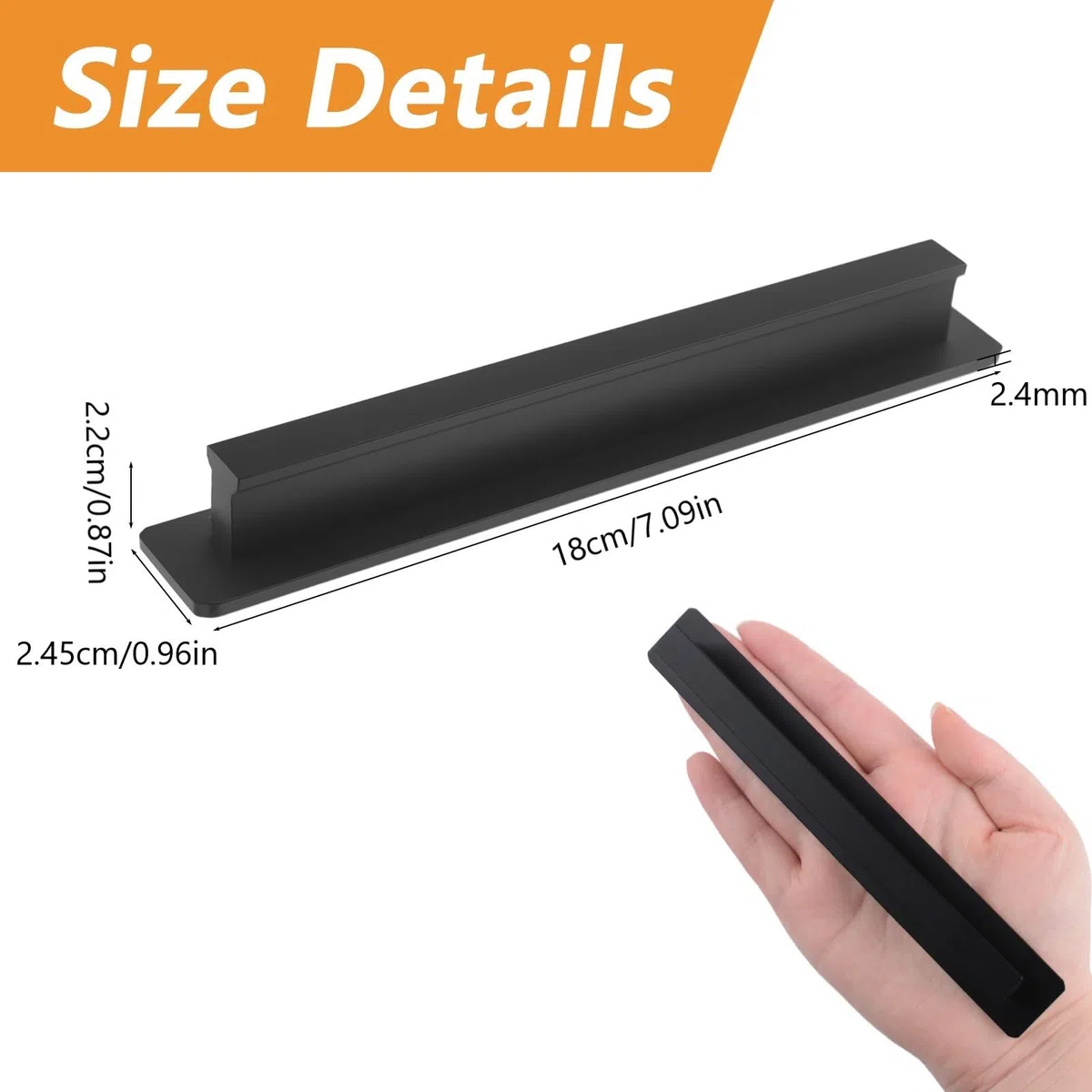 MOROBOR Maniglie adesive adesive, 2 pezzi da 180 mm in lega di alluminio, maniglie per porte scorrevoli per finestre, cassetti, armadietti