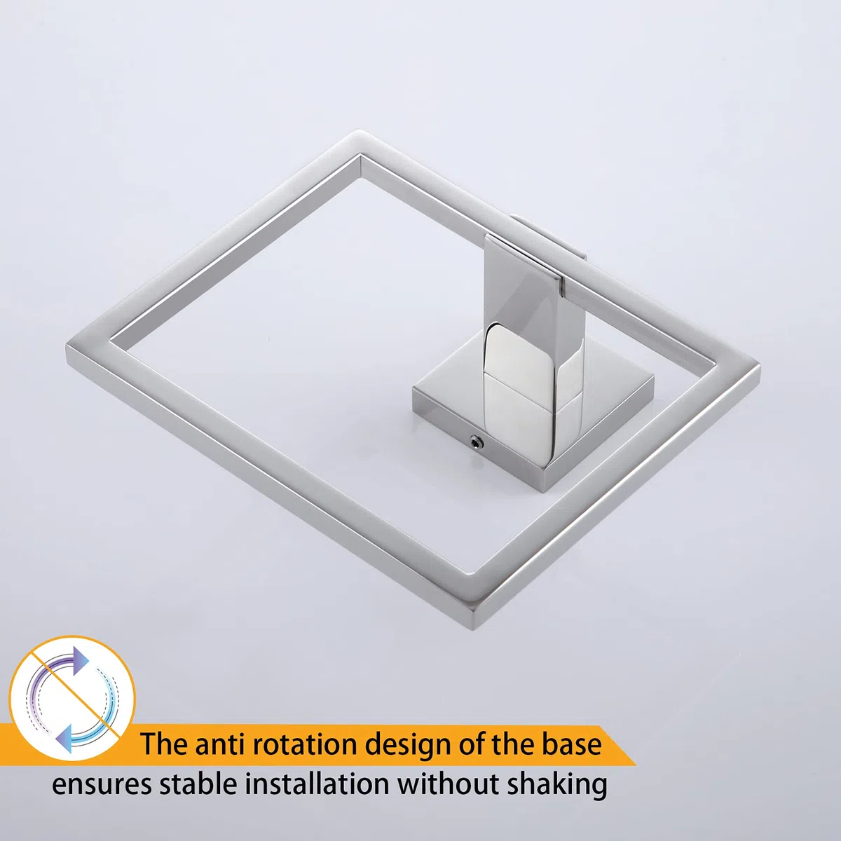 KOKOSIRI Portasciugamani da bagno ad anello per asciugamano da bagno, da parete, in acciaio inox, stile moderno, cromato lucido, B3004CH