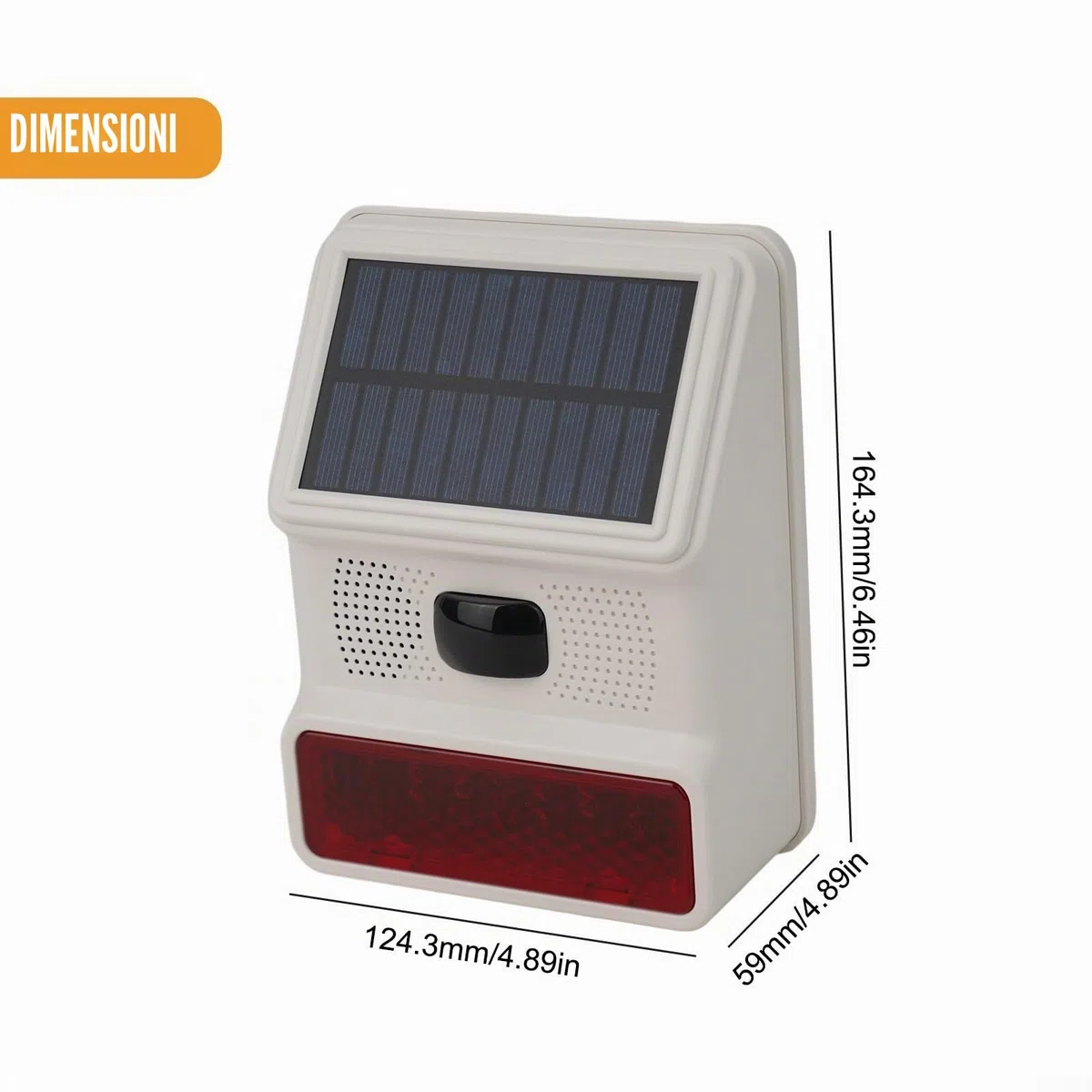 Sirena da esterno wireless a energia solare da 433 MHz, con luce stroboscopica lampeggiante per una maggiore sicurezza domestica, protezione impermeabile e resistente alle intemperie (wireless)