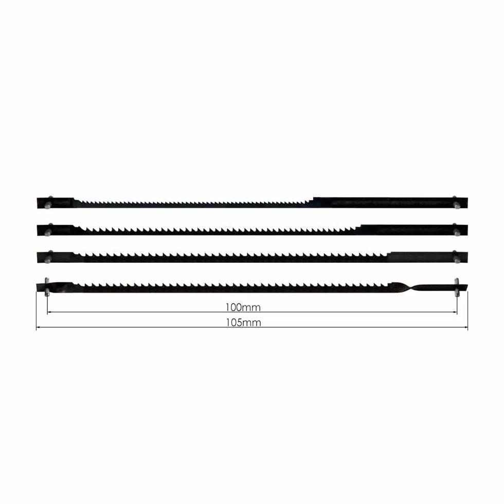 XLJP 48 pz/pacco 105 mm 4 pollici Lama for sega da scorrimento Pin End for Dremel Moto-Saw MS20 MS20-01 MS51-01 MS52-01 MS53-01 15/18/24 TPI