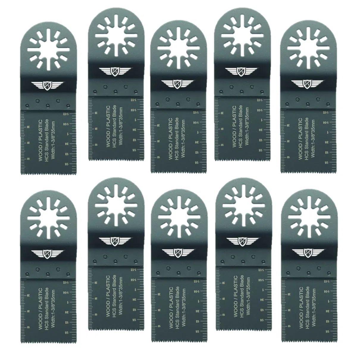 10 x 35 mm TopsTools UN35F_10 Lame da taglio per legno compatibili con Bosch Fein (non StarLock) Makita Milwaukee Einhell Ergotools Hitachi Parkside Ryobi Worx Workzone Multitool Multitool
