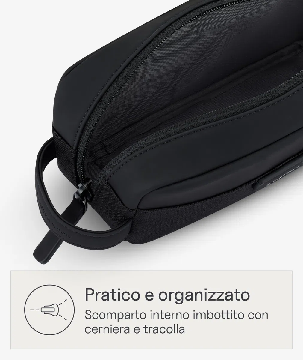 Kapten & Son Bergen Accessory Case 1L | Beauty Case Uomo & Donna nero | Ideale come Borsa Cosmetica da Viaggio & Porta Cavi Organizer | Astuccio, Trousse & Pochette Trucchi