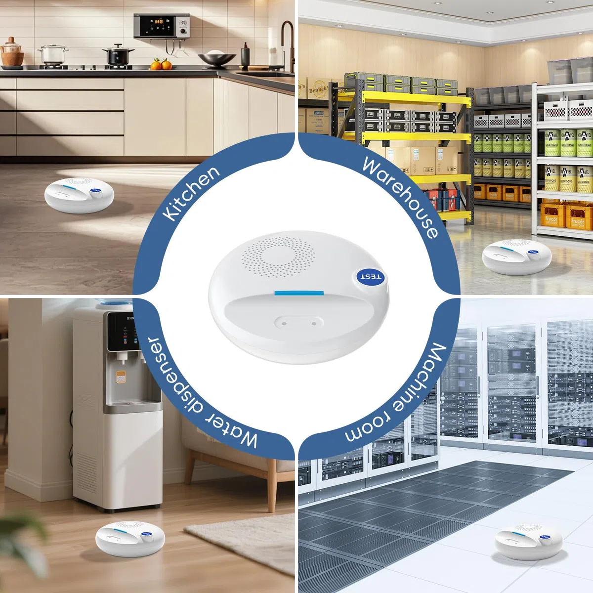 Yasorn Rilevatore di Perdite d'Acqua WiFi, Allarme Acustico da 100 dB e Avvisi in Tempo Reale Tramite App, Sensore Intelligente Impermeabile IP67 per Cucina, Casa, Bagno