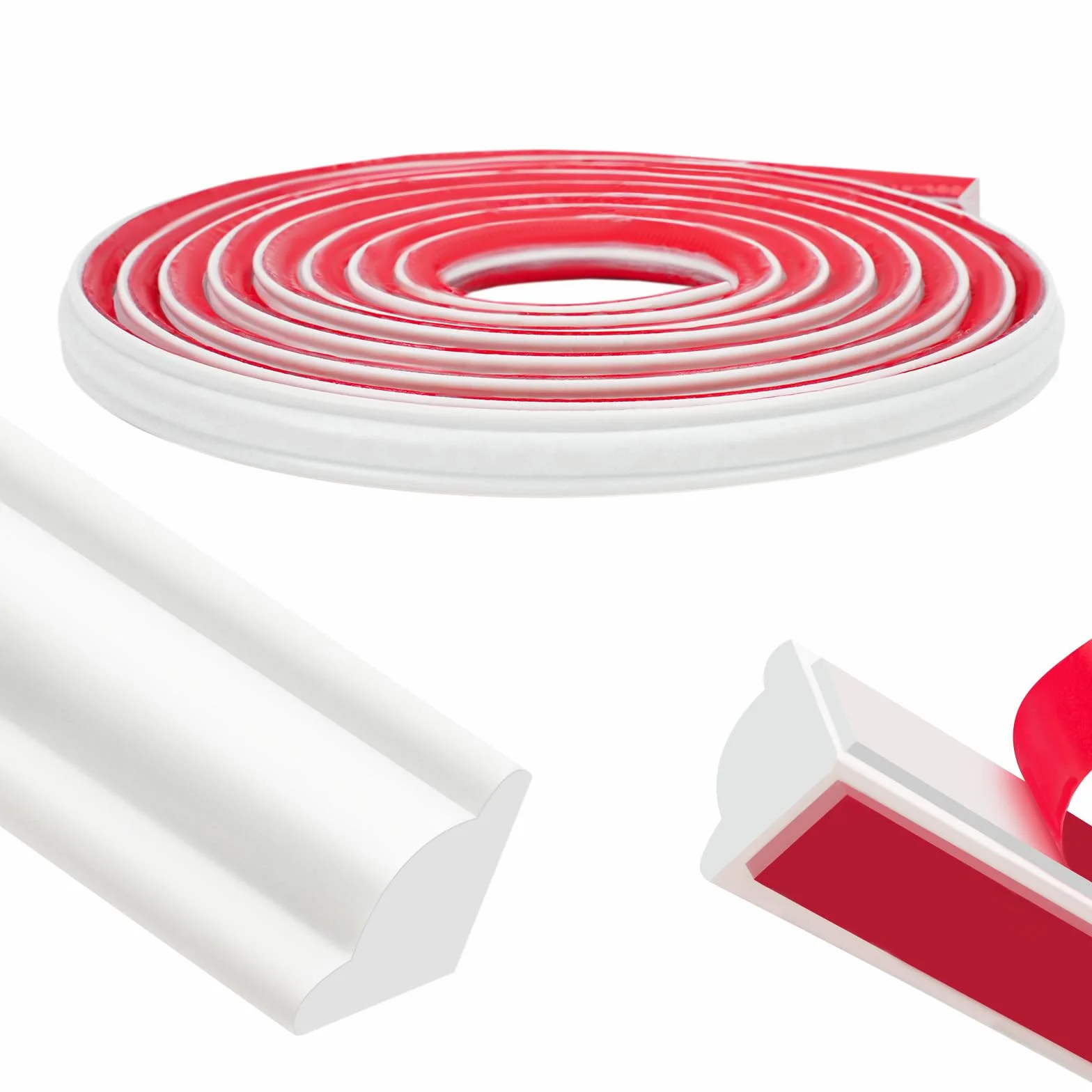 Boiserie Adesiva per Pareti 10m - Profilo Angolare PVC e Cornice Polistirolo, Modanatura Autoadesiva per Soffitti e Pareti, Verniciabile & Fai-da-te (12x9mm)