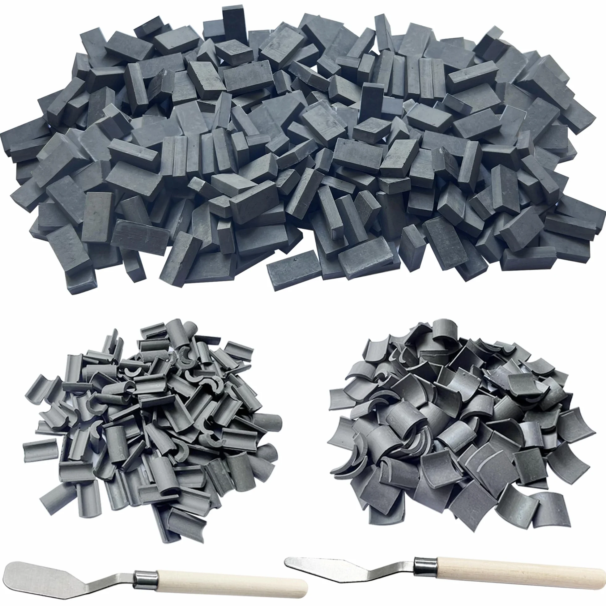 Woohome Set di 542 mini mattonelle in scala di grigi, tegole in miniatura e mini piastrelle per fai da te, decorazione per giardino delle fate