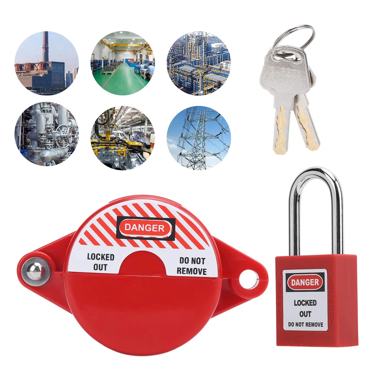 Lucchetto di Sicurezza per Blocco Valvole, Adatto per Gas e Acqua - Dispositivo di Sicurezza per Riscaldamento e Manutenzione