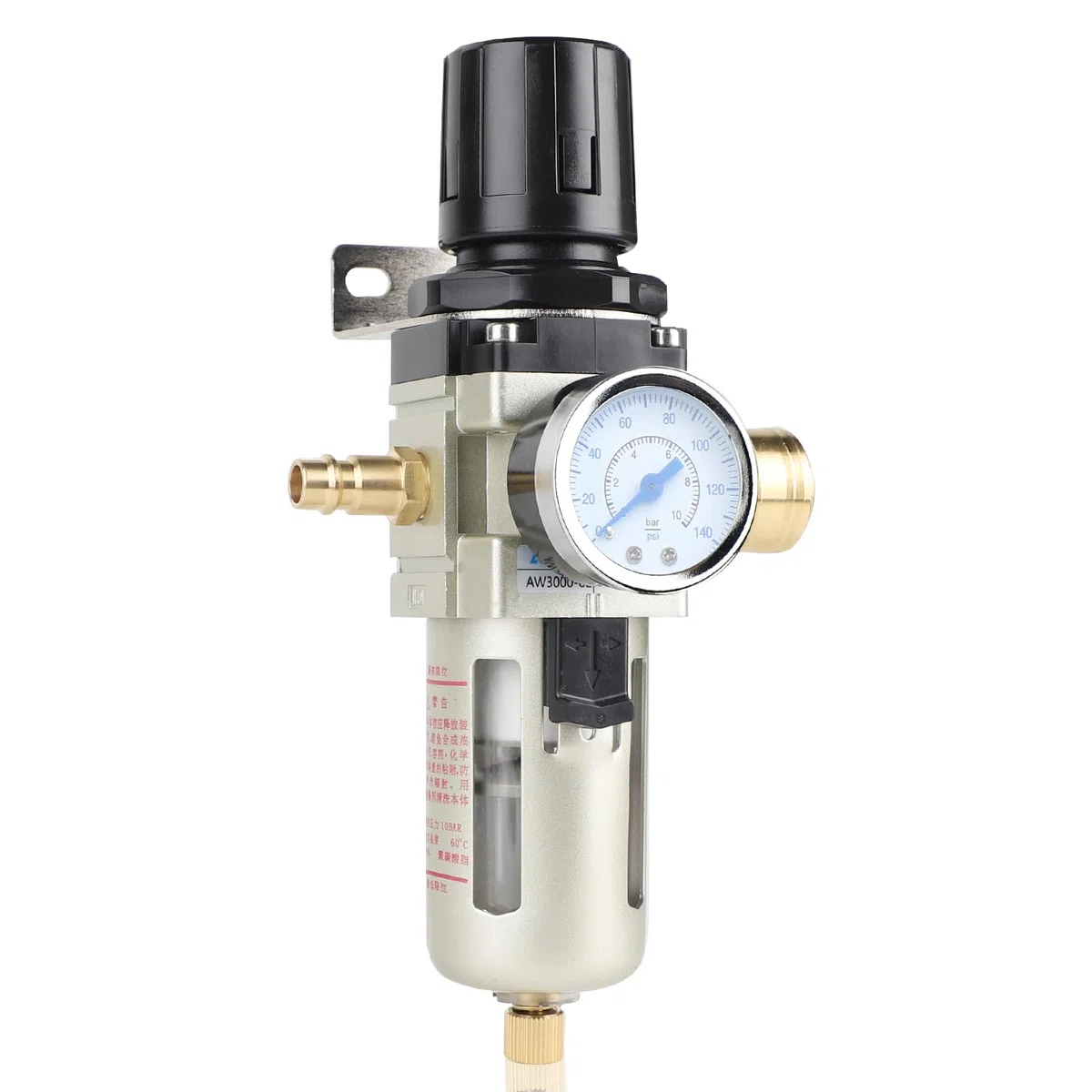 SWAWIS Riduttore di Pressione Aria Compressa Separatore D'acqua Aria Compressa Riduttore di Pressione 1/4 di Pollice Unità di Manutenzione Aria Compressa