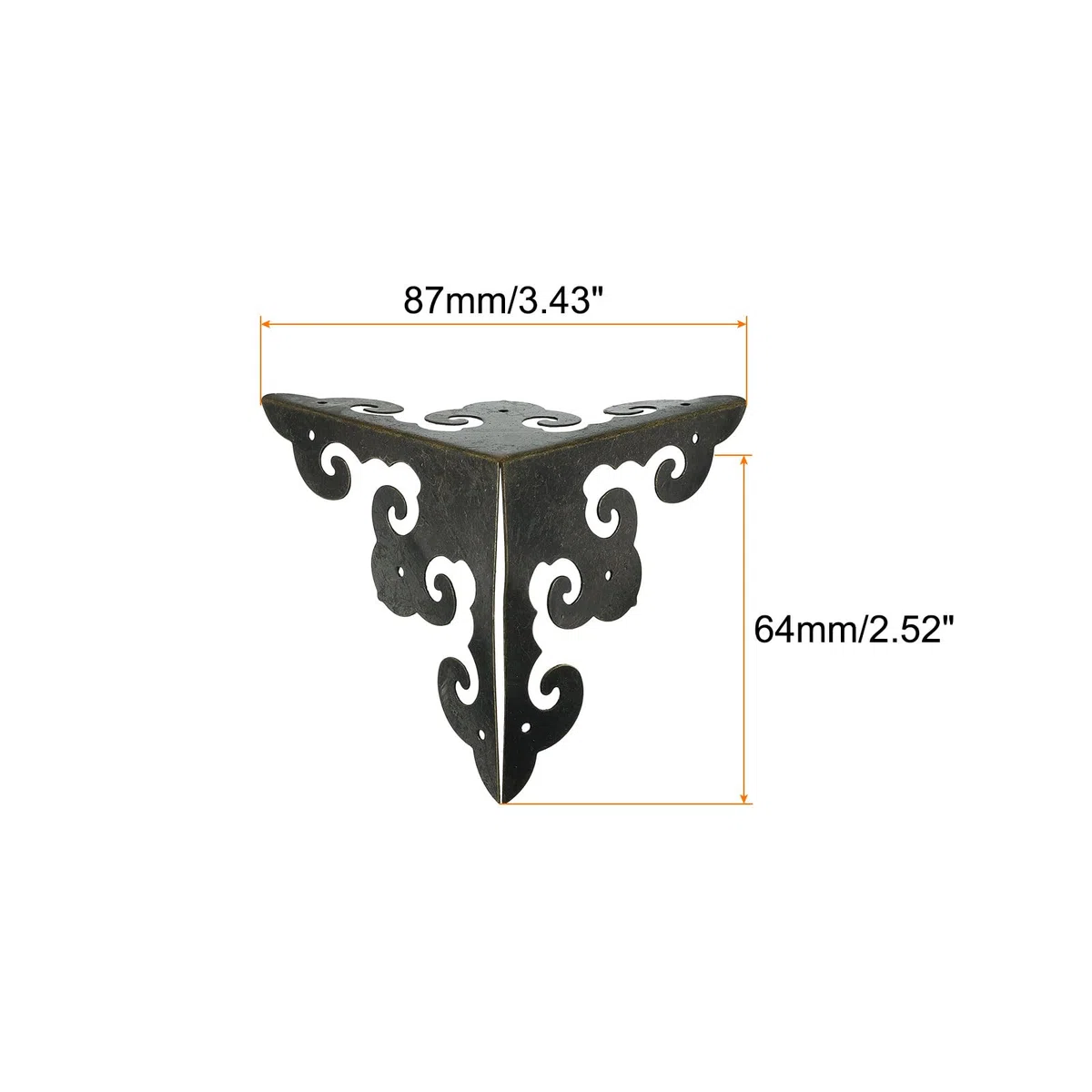 QUARKZMAN 12 Pz Angolo Decorativo per Scatola, 64mm Protezione Angolare in Metallo, Proteggi Angoli Mobili con Viti, Bronzo