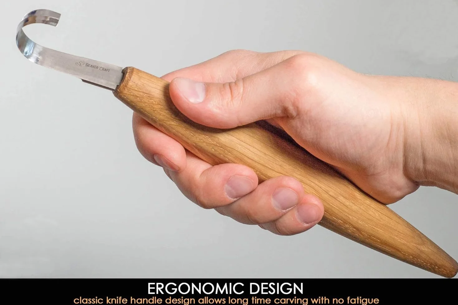 BeaverCraft Coltello a uncino per intagliare cucchiai SK5 Affilatura a doppia faccia Coltello curvo per intaglio del legno Cucchiai da intaglio Ciotole Tazze per professionisti e principianti