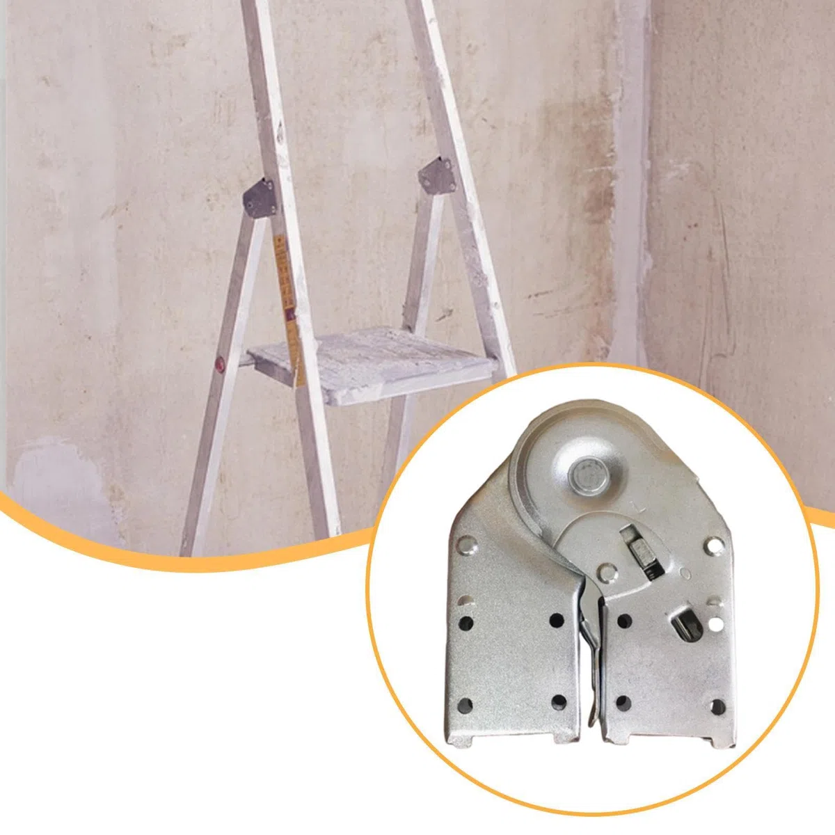 Cerniera per scala a pioli, giunto di bloccaggio pieghevole, staffa in acciaio, bulloni inclusi, accessori per casa, cantiere, robuste parti di, Interfaccia 58x21mm