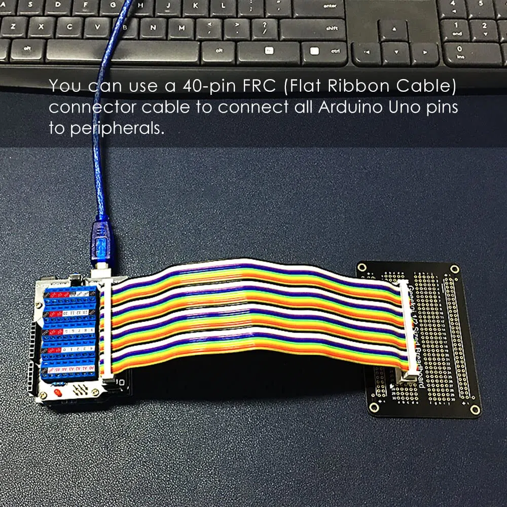 GeeekPi - Cappello terminale a vite per Arduino UNO, modulo breakout blocco terminale a vite GPIO, con connettore socket con ganci, scheda di espansione GPIO breakout per Arduino UNO