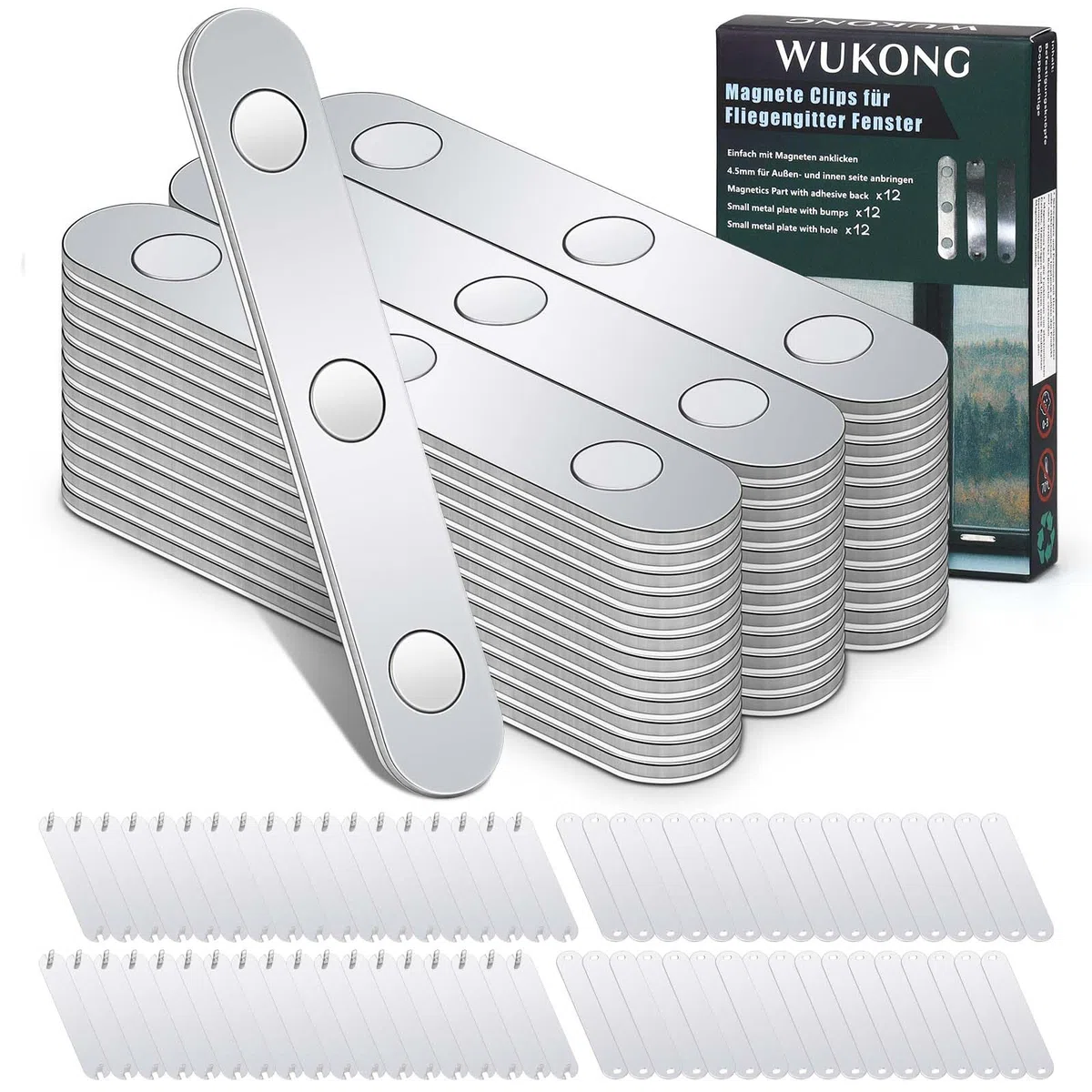 Wukong Zanzariera Magnetica – Set di 36 potenti magneti per fissare le zanzariere alle finestre, autoadesivi e riutilizzabili, senza forature, accessori per interni ed esterni