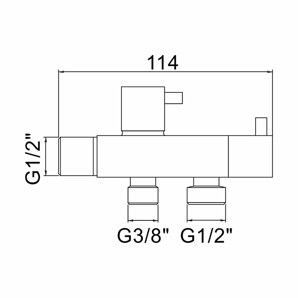 Ibergrif, Valvola ad Angolo a Due Uscite 1/2 '' e 3/8'', Rubinetto a Squadra, Sottolavabo, Cromo