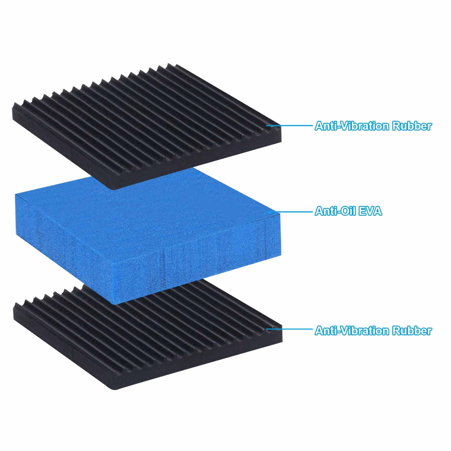 PATIKIL Gomma Anti Vibrazioni Cuscinetti 4pz 3 x 3 x 7/8" Pesante Eva Centro Isolamento Tappetini Aria Compressore Gomma Piedini per Aria Condizionatore HVAC Lavatrice e Asciutto