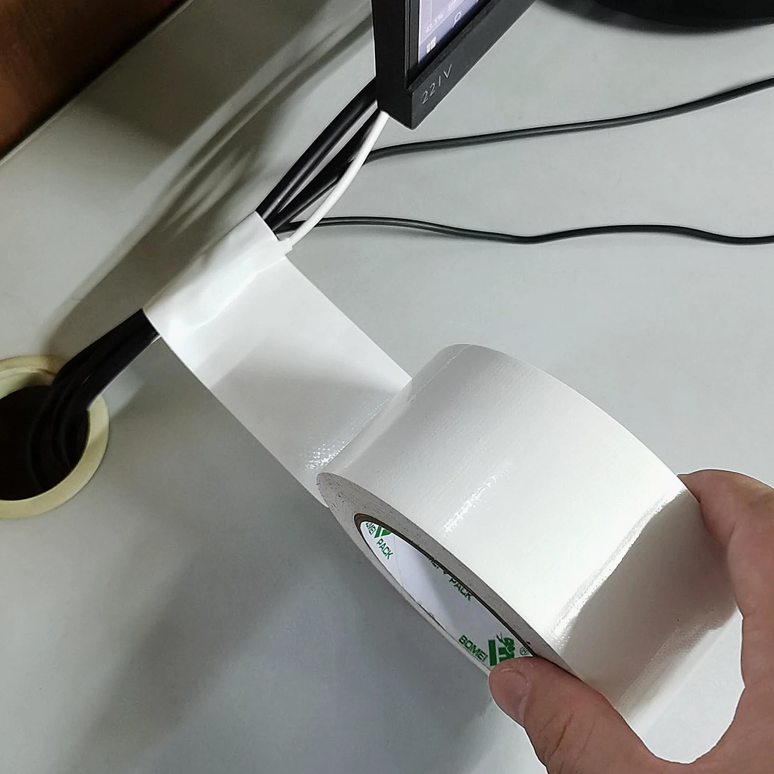 BOMEI PACK Nastro Adesivo Americano, Nastro telato rinforzato per riparazioni o decorazioni, Nastro americano impermeabile per tubature, scarichi e condotti, rotolo 2Pz 50mm x 30 m (Bianco)