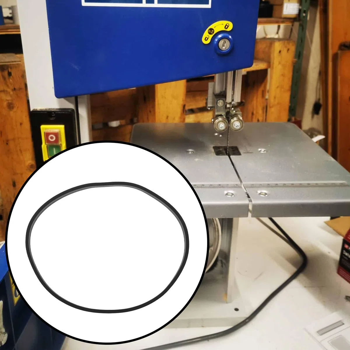 Create idea 2 Pezzi Cinghia In Gomma Per Sega A Nastro Da 8 Pollici Compatibile Con Draper Einhell Scheppach HBS20 Da 1400mm 1425mm Per Sega A Nastro