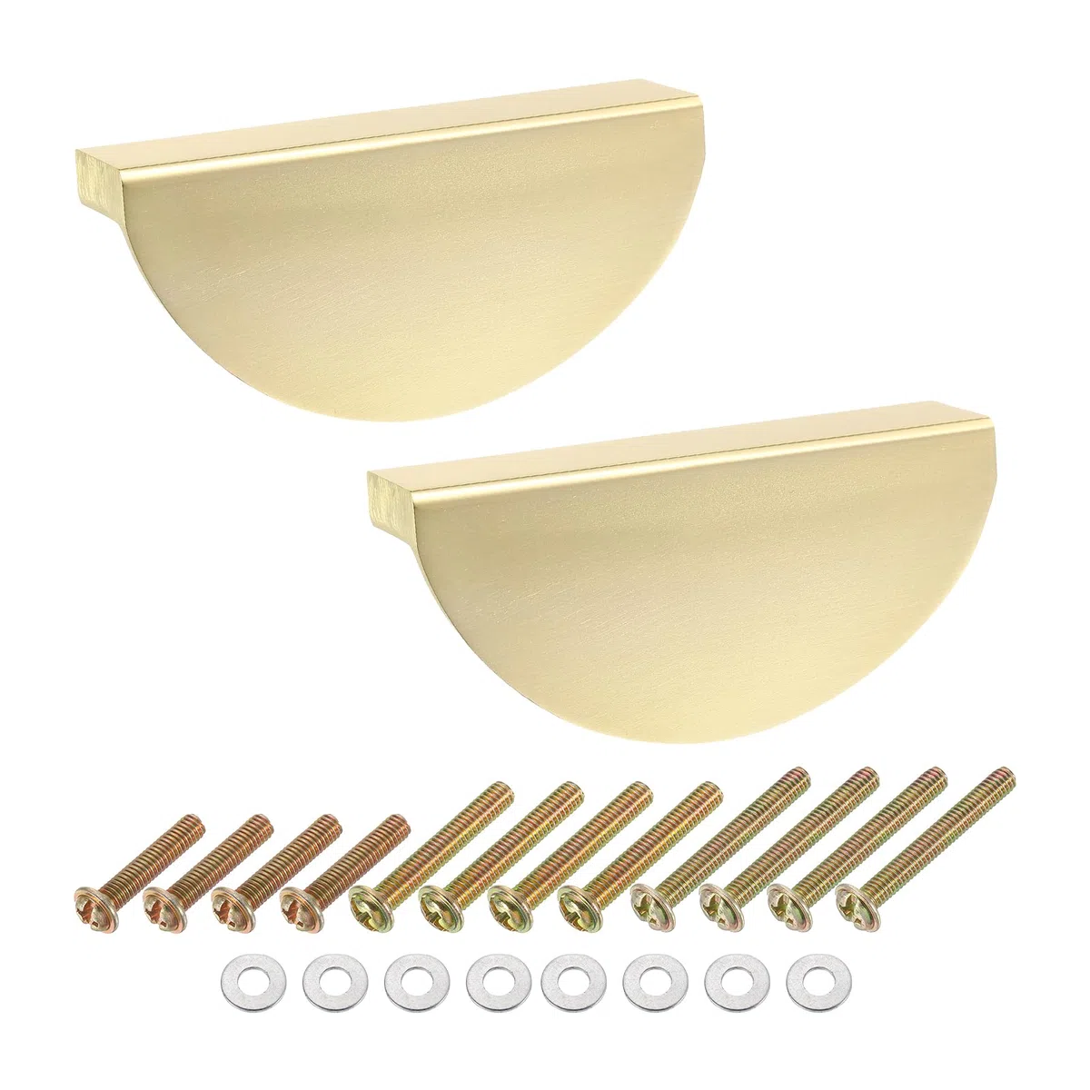 QUARKZMAN 4Pcs Maniglie per Cassetti, Spaziatura Fori 2.52" Maniglie a Mezzaluna in Lega di Alluminio per Cucina Armadio Cassettiera Hardware, Oro