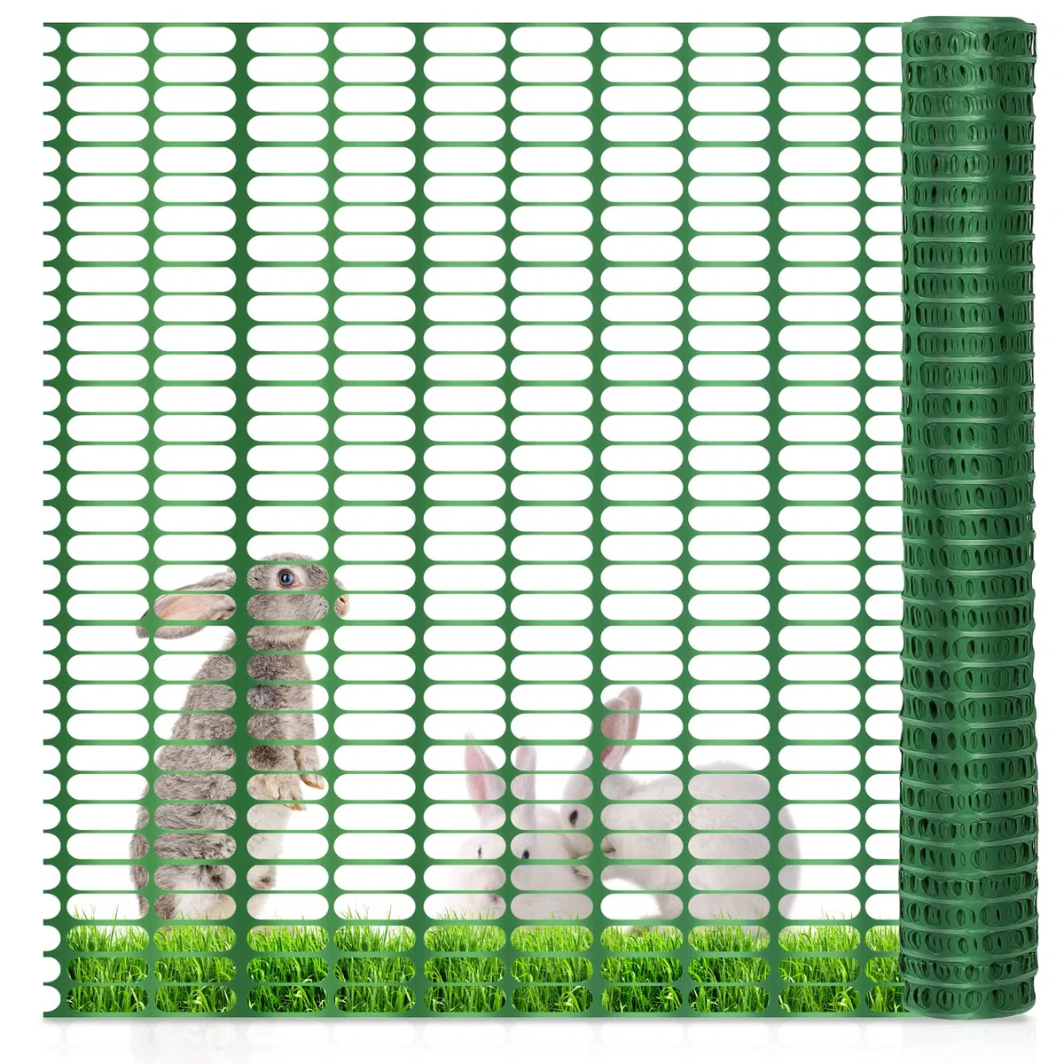Rete di protezione in plastica, rete di avvertimento, rete di raccolta, recinto di raccolta, rete di sicurezza, rotolo, verde, 1 m x 50 m