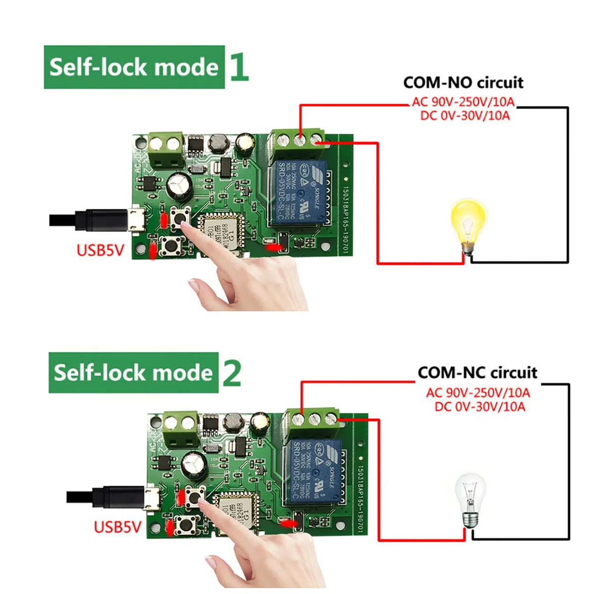 Keppy eWeLink DC5 V 12 V 24 V 32 V WiFi Interruttore senza fili Modulo relè wireless Moduli di automazione domestica intelligente App per telefono, interruttore timer di controllo