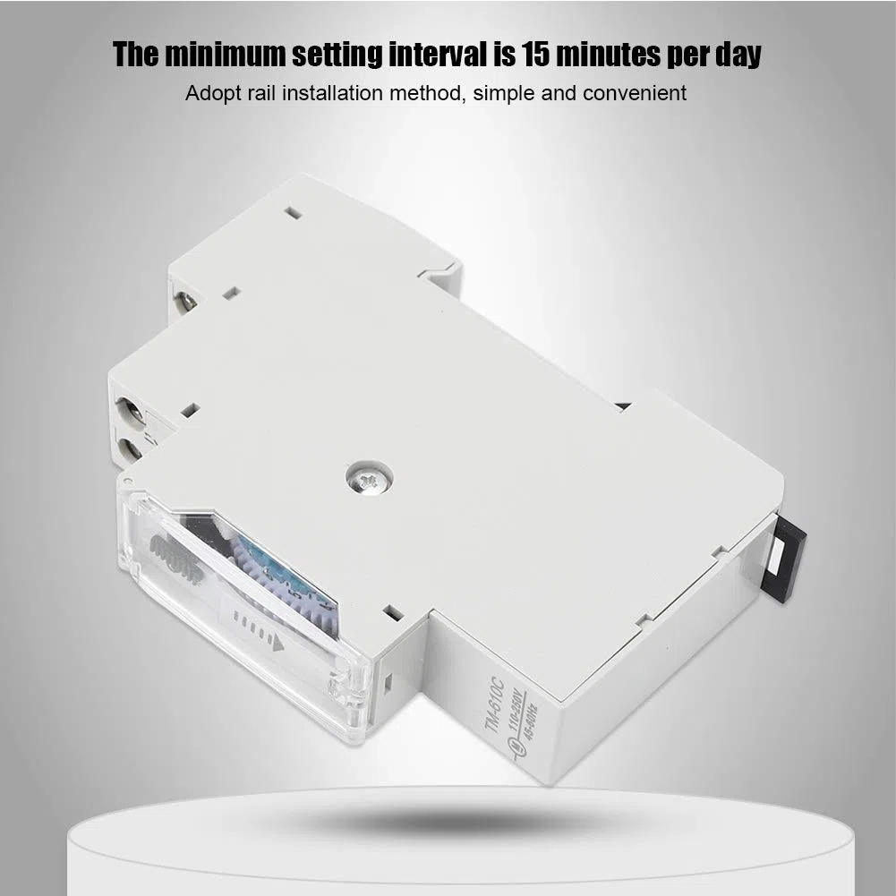GOTOTOP Interruttore orario di guida ad alta precisione Interruttore orario meccanico 1 DIN Intelligente Relè timer, per lampade da terra, neon, fabbriche, insegne pubblicitarie