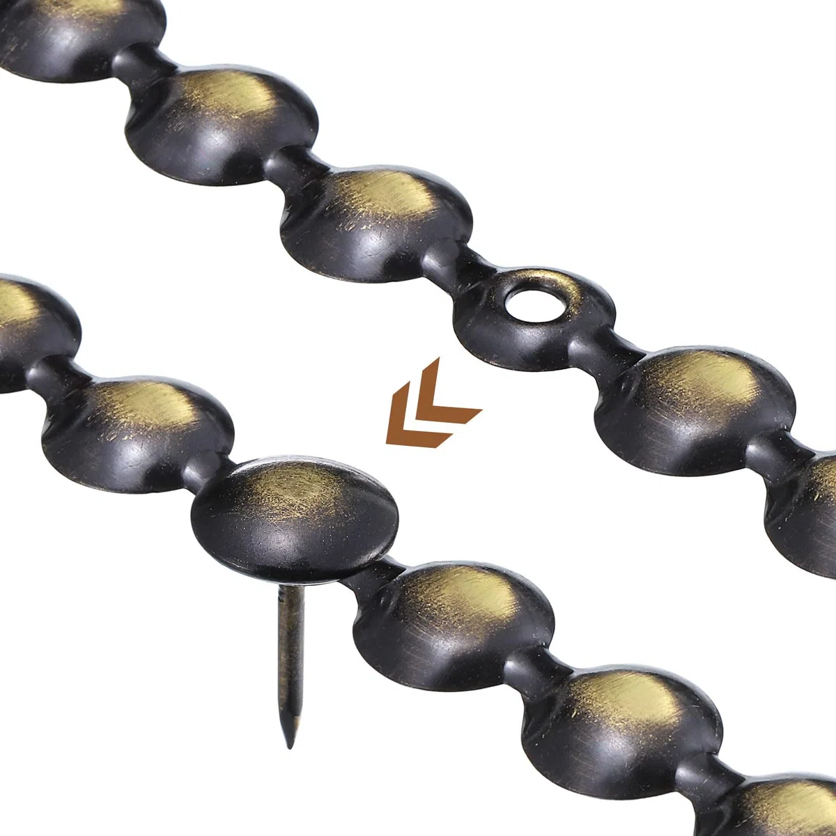 QUARKZMAN 5pz Tappezzeria Chiodi Strisce, 1Metro Lucido Decorativo Chiodo Rifiniture per Divano Testata Sedia Mobili con Tappezzeria Chiodi (11mm Nero-oro)