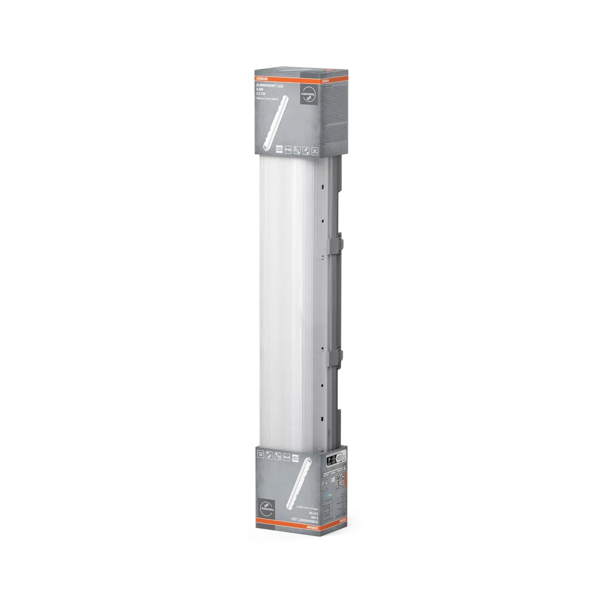 OSRAM Lampada LED impermeabile Submarine, 2x7W, bianco neutro 4000K, 1300lm, IP65, antipolvere e antispruzzo, per scantinati e garage