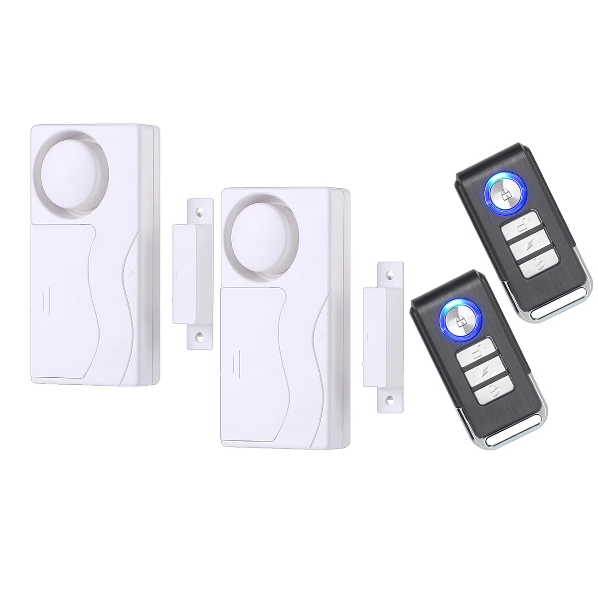 Allarme Porta Con Telecomando 2 Pezzi, Allarme Antifurto Sensore Magnetico Per Finestra Di Sicurezza Domestica Senza Fili Per La Sicurezza Dell'appartamento Del Garage Di Casa